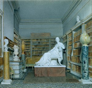 The Old Library, Chatsworth (akvarell på papir) av William Henry Hunt