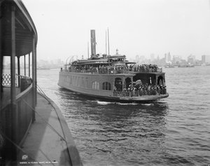 A ferry boat, New York, c.1900 (b/w photo)