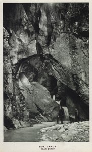 Canyons of Colorado: Box Canon, Near Ouray (s/hvitt-bilde) av William Henry Jackson