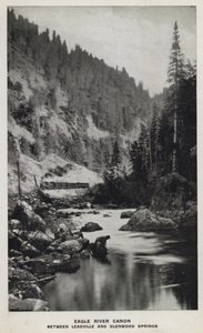 Canyons of Colorado: Eagle River Canon, Between Leadville og Glenwood Springs (s/hv-bilde) av William Henry Jackson