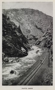 Canyons of Colorado: Platte Canon (s/hvitt bilde) av William Henry Jackson