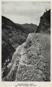 Canyons of Colorado: Uncompahgre Canon, Ouray og Silverton Toll Road (s/hvitt bilde) av William Henry Jackson