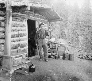 Pike's Peak-prospektør i Colorado, ca. 1900 (s/hvitt-bilde) av William Henry Jackson