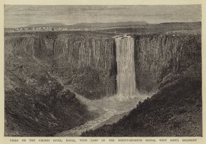 Faller på Umgeni-elven, Natal, med leiren til det nittisyvende (Royal West Kent) regiment