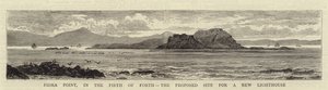 Fidra Point, i Firth of Forth, det foreslåtte stedet for et nytt fyrtårn av William Henry James Boot