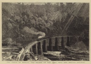 The Gorge of Metlac og Bridge på Vera Cruz og Mexico Railway