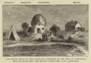 The Recent Rising in the Transvaal, indre av fortet i Lydenburg, holdt i mer enn to måneder under løytnant Long, 94. fot av William Henry James Boot
