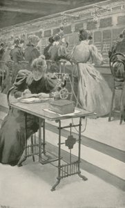 På jobb i et telefonrom av William Henry Margetson
