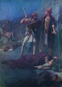 David sparer Saul, fra The Bible Picture Book utgitt av Thomas Nelson, ca. 1950 av William Henry Margetson