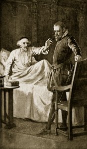 Knox på dødsleiet, november 1572, illustrasjon fra 