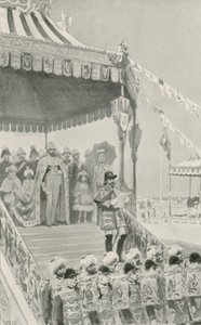 Dronningen blir utropt til keiserinne av India i Delhi av William Henry Margetson