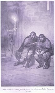 Hånden og armen gikk foran Sir Ectar og Sir Gawaine av William Henry Margetson