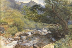 På Lyn, North Devon (wc forsterket med kroppsfarge og gummi arabicum)