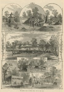 Dronningens besøk i Victoria Park: utsikt i parken (gravering) av William Henry Prior