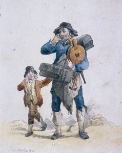 En tinker og et barn, Provincial Characters, 1804 av William Henry Pyne