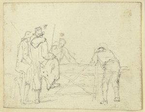 Fem figurer ved porten av William Henry Pyne