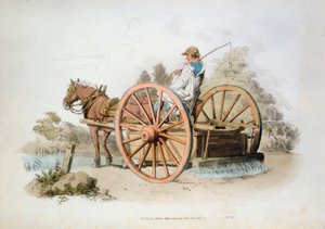 Vanningsvogn for å holde nede støv på veier, 1808
