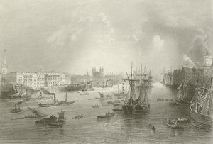 Havnen i London av William Henry after Bartlett