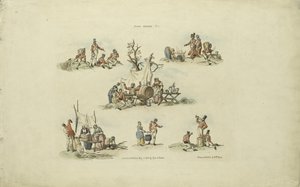 Camp Scenes, 1803 (farget etsning) av William Henry after Pyne