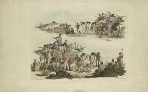 Camp Scenes, 1803 (farget etsning) av William Henry after Pyne