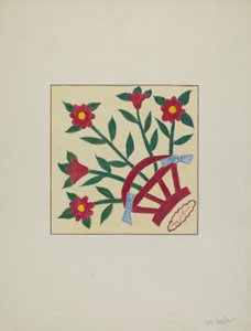 Delt quilt 1 kvadrat, ca. 1940.