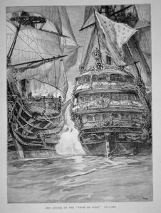 Angrep på 'Ville de Paris' (litho)