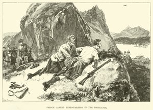 Prince Albert Deer-Stalking i høylandet (gravering)