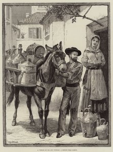 En leverandør av olje og eddik, en skisse nær Lisboa