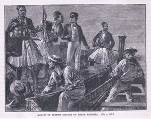 Arrestasjon av britiske sjømenn av greske soldater 1850 e.Kr