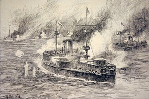 Slaget ved Yalu-elven 17. september av William Heysham Overend