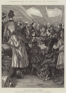 Minnemarkering av slaget ved Trafalgar, HMS Victory 21. oktober 1886, ved Portsmouth