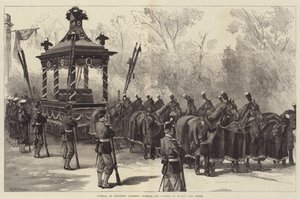 Begravelse til president Garfield, begravelsesbil som venter på å motta kisten
