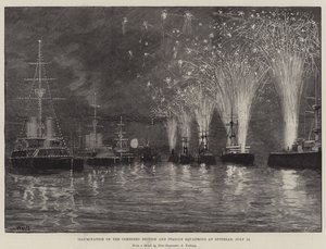 Belysning av de kombinerte britiske og italienske skvadronene ved Spithead, 12. juli
