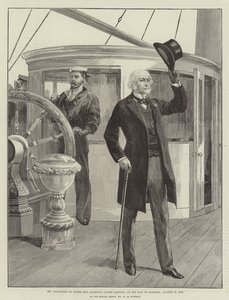 Mr Gladstone om bord på Hennes Majestets Yacht Alberta, på vei til Osborne, 15. august 1892