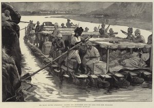 Våre tropper forlater Afghanistan, flytende syke og sårede nedover elven Cabul fra Jellalabad