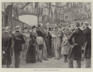 Mottak av Lord Salisbury på Belfast jernbanestasjon