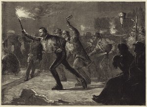 Skating på Serpentine med fakkel (gravering) av William Heysham Overend