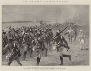 Fremskrittet mot Dongola, det 9. soudanesiske regiment som marsjerer til Shellal for å gå om bord for fronten