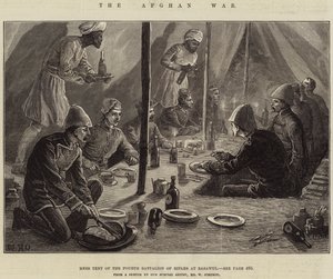 Den afghanske krigen, messetelt til den fjerde bataljonen av rifler ved Basawul av William Heysham Overend