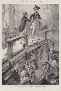 Årsdagen til Trafalgar, slaget ved Trafalgar, admiral Collingwood om bord på Royal Sovereign