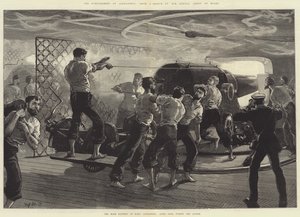 Bombardementet av Alexandria, hovedbatteriet til HMS Alexandra (Port Side) under aksjonen