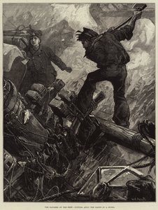 The Dangers of the Deep, skjærer bort mastene i en storm