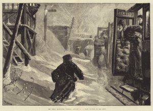 Den store snøstormen, tirsdag 18. januar, et tog blokkert i snøen