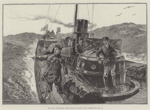 Sjømanøvrene, prins George av Wales i sin torpedobåt (nr. 79) av William Heysham Overend