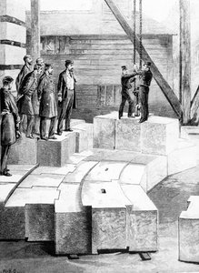 The New Eddystone Lighthouse: The Stone-Cutting Establishment at Oreston, illustrasjon fra 