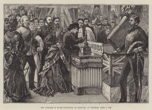 Prinsessen av Wales lanserer en Ironclad, i Chatham, 7. april 1875