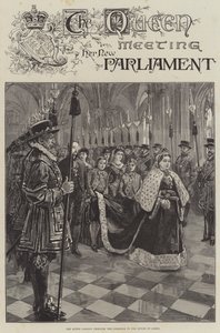 Dronningen møter sitt nye parlament og passerer gjennom korridoren til House of Lords