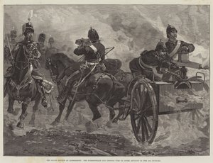 The Royal Review at Aldershot, Nordenfelt Gun åpner ild for å dekke Advance of the 10th Hussars