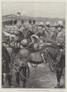 Det kongelige besøket i Aldershot, Scots Greys traver forbi dronningen