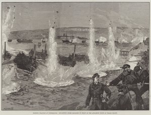 Torpedoøvelse i Portsmouth, Gun-Cotton Mines eksploderte foran de angripende båtene på Whale Island
